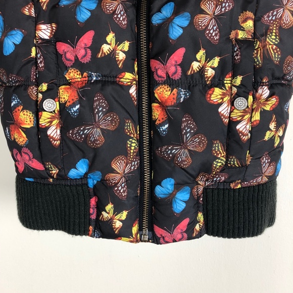 Old Navy Puffer Vest Butterfly Brown Girls Medium - Picture 2 of 8